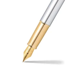 Pióro wieczne 100 - Sheaffer - Chrome Gold Trim F