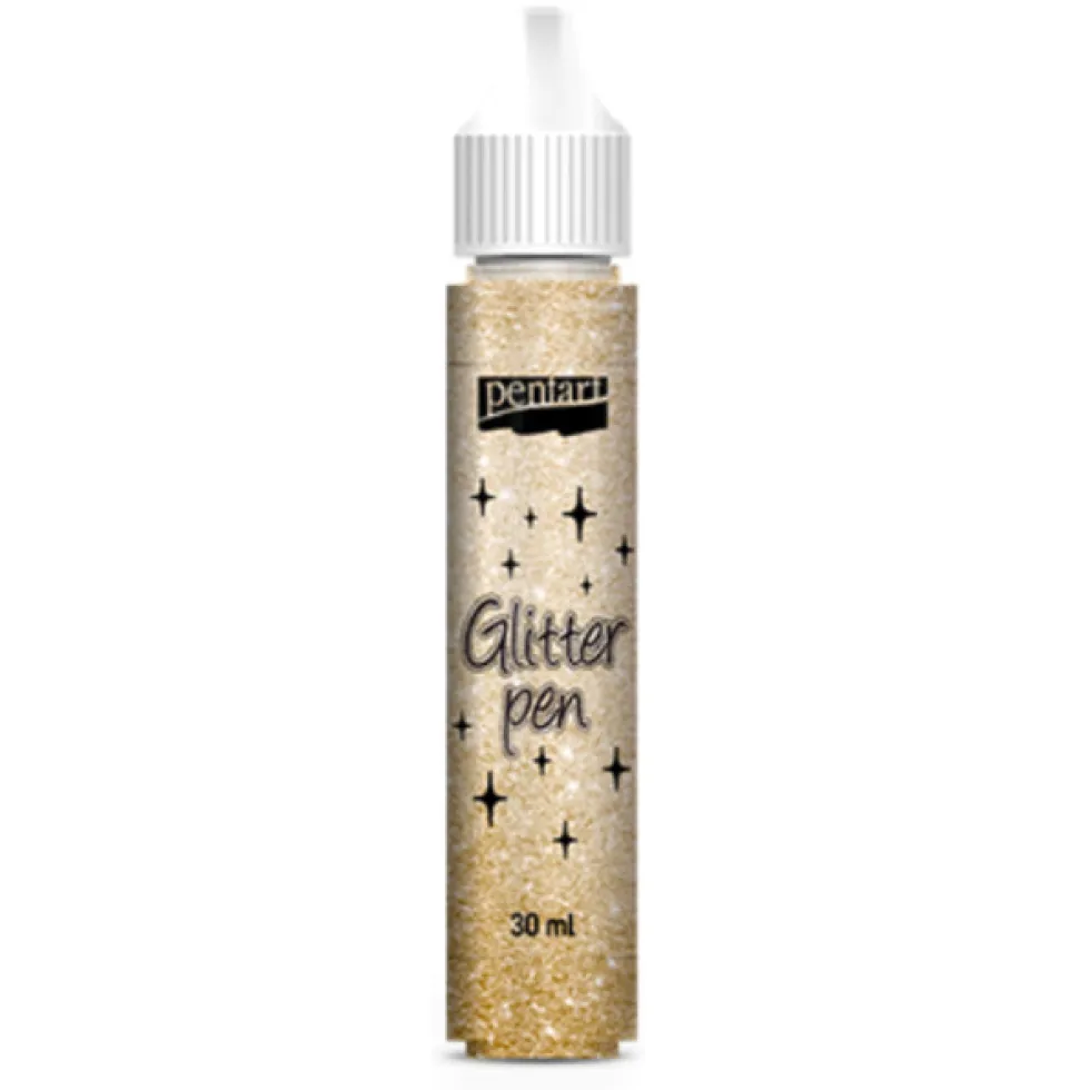 Pisak brokatowy Glitter Pen - Pentart - złoty, 30 ml