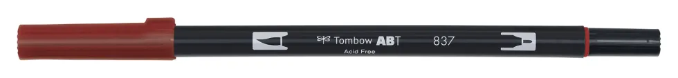 Pisak dwustronny Dual Brush Pen - Tombow - Wine Red