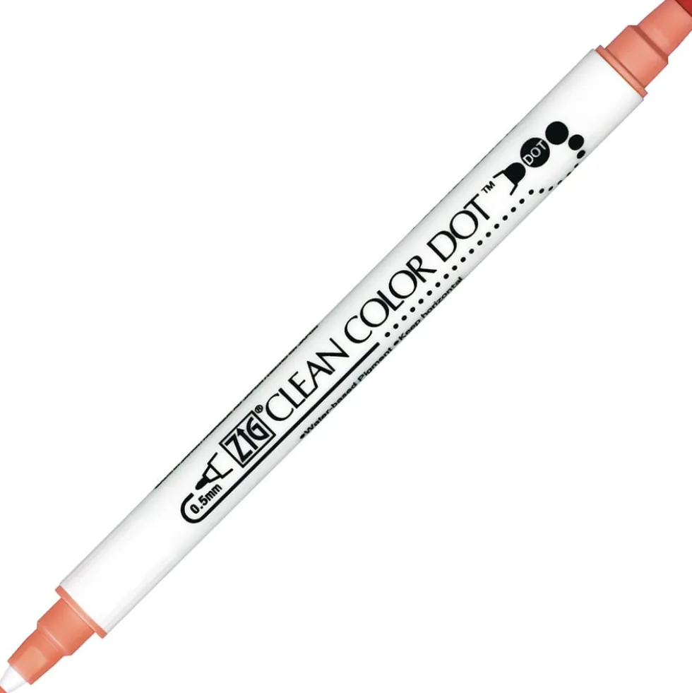 Pisak dwustronny Zig Clean Color Dot - Kuretake - Island Coral