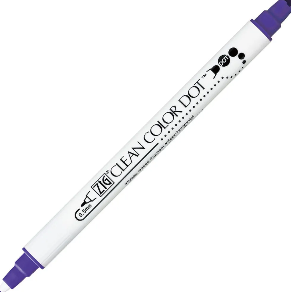 Pisak dwustronny Zig Clean Color Dot - Kuretake - Violet