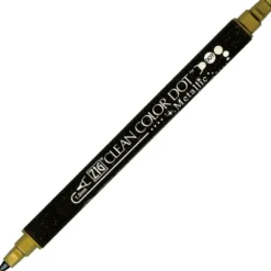 Pisak dwustronny Zig Clean Color Dot Metallic - Kuretake - Gold