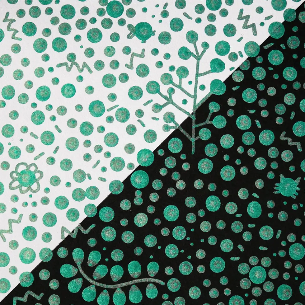 Pisak dwustronny Zig Clean Color Dot Metallic - Kuretake - Green