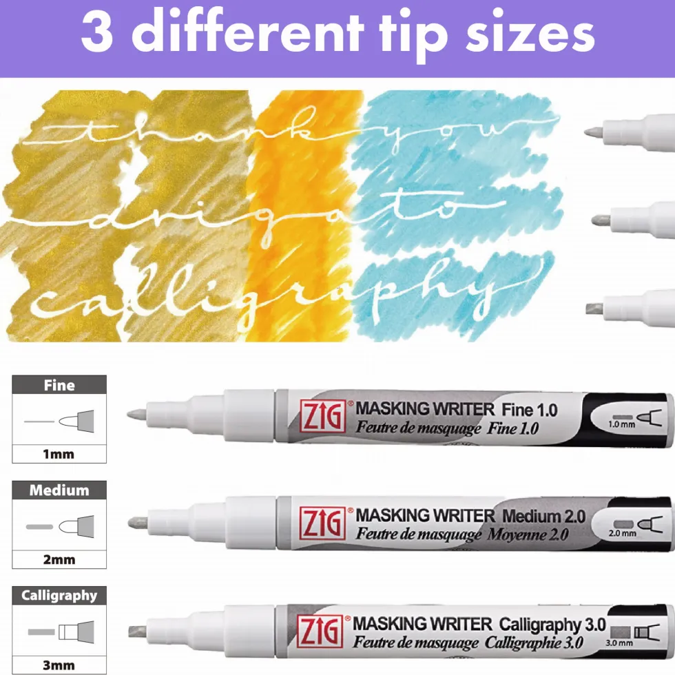 Pisak maskujący do akwareli Masking Writer Fine - Kuretake - 1 mm