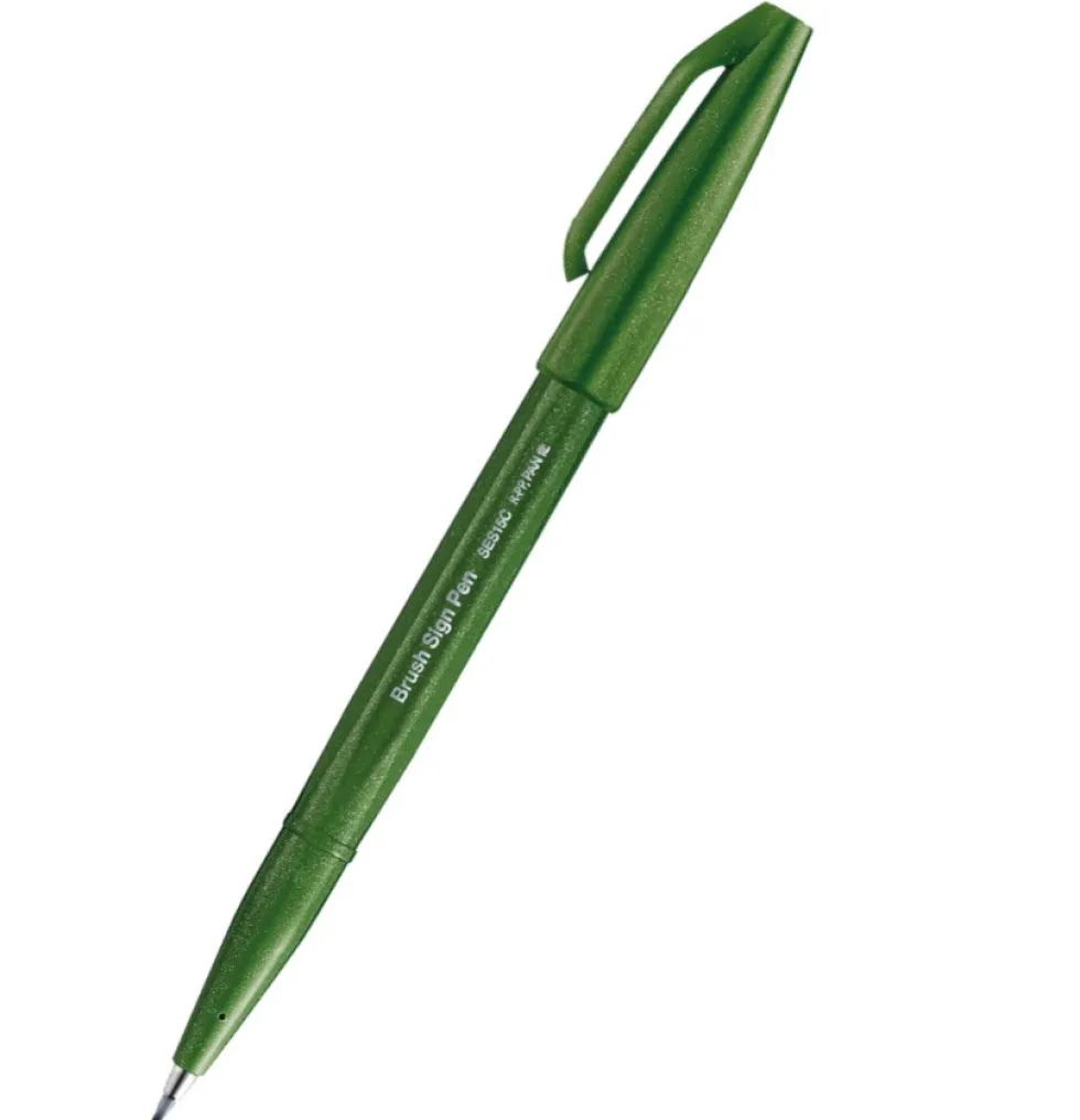 Pisak pędzelkowy Brush Sign Pen - Pentel - oliwkowy
