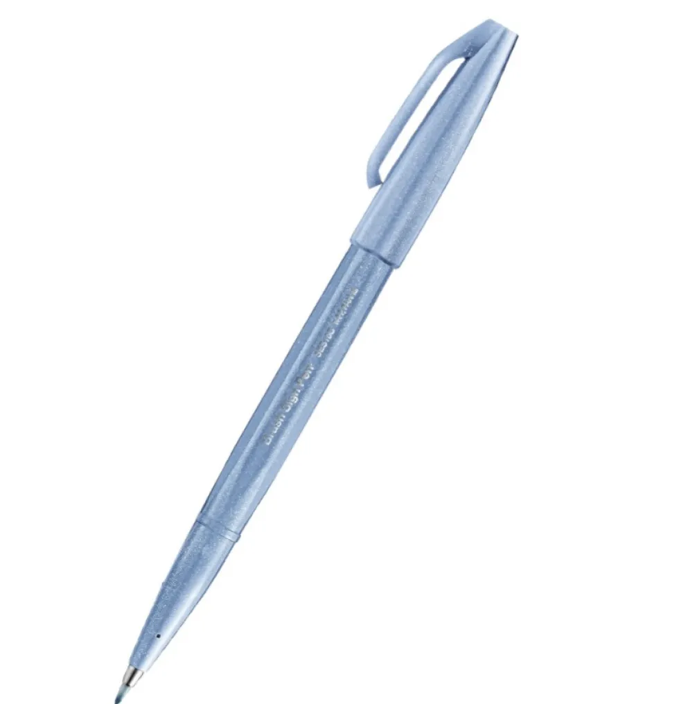 Pisak pędzelkowy Brush Sign Pen - Pentel - szarobłękitny