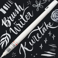 Pisak pędzelkowy do kaligrafii Brush Pen White - Kuretake - biały