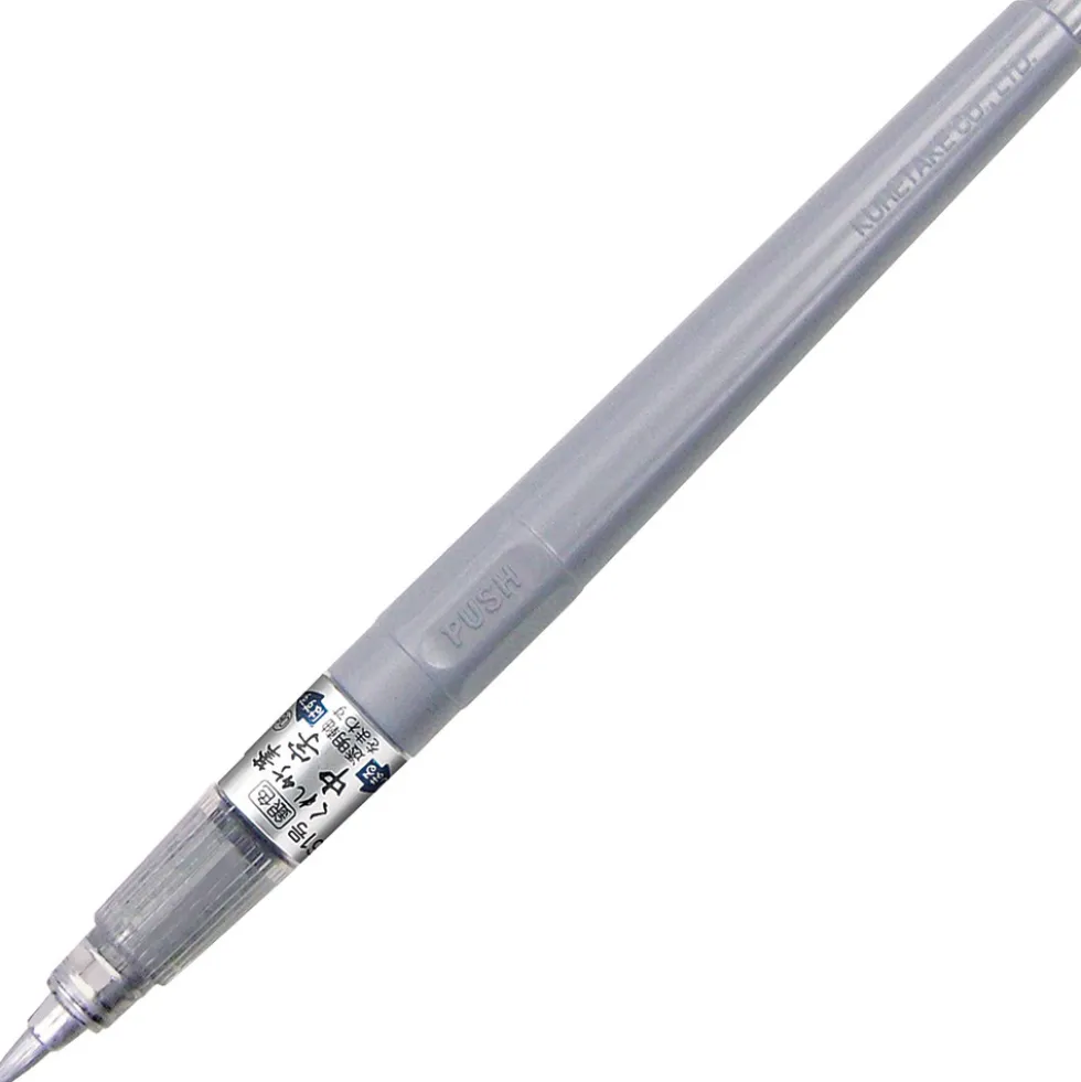 Pisak pędzelkowy do kaligrafii Brush Writer - Kuretake - srebrny