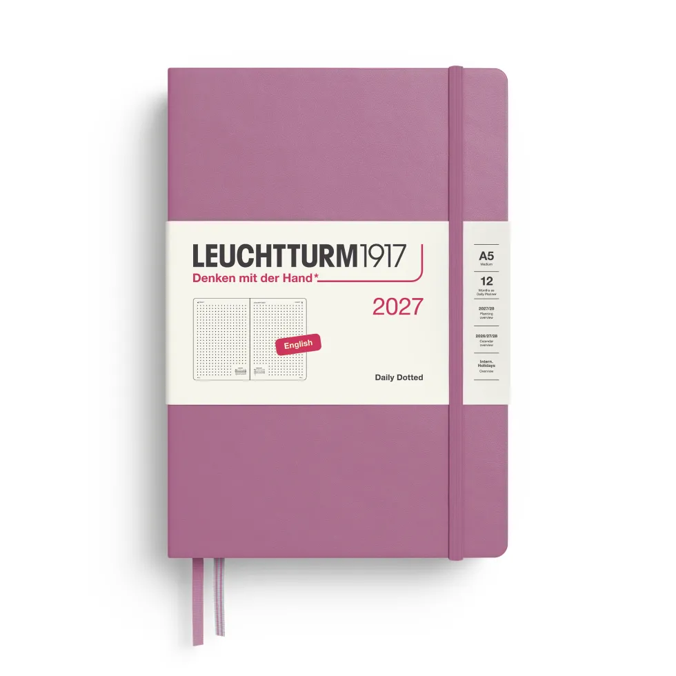 Planer dzienny w kropki 2027 – Leuchtturm1917 – Dusty Rose A5