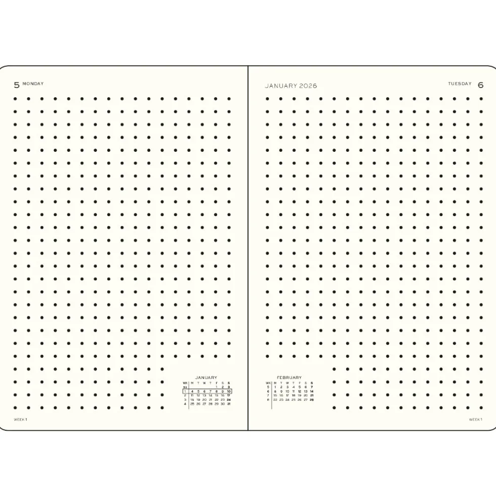 Planer dzienny w kropki 2027 – Leuchtturm1917 – Sunflower A5