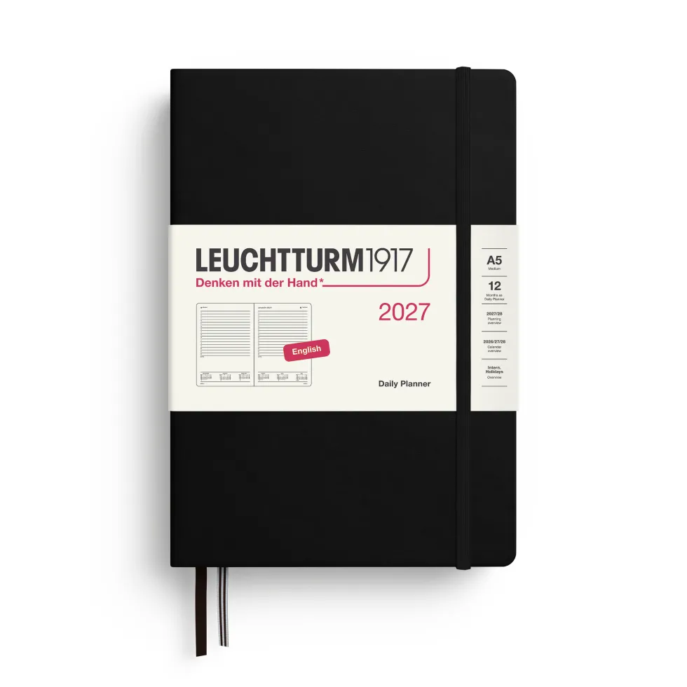 Planer dzienny w linie 2027 - Leuchtturm1917 - Black A5