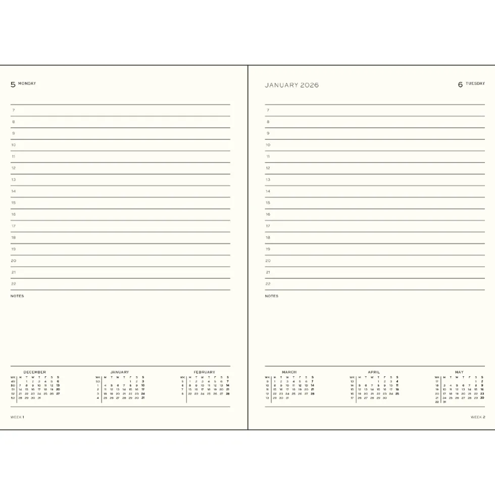 Planer dzienny w linie 2027 - Leuchtturm1917 - Dusty Rose A5