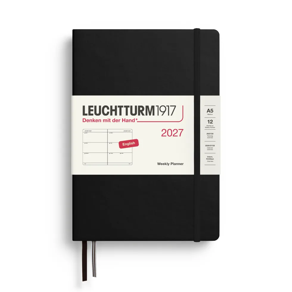 Planer tygodniowy 2027 – Leuchtturm1917 – Black A5