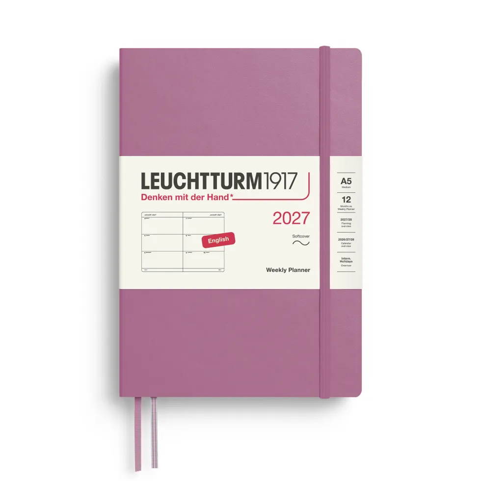 Planer tygodniowy 2027 - Leuchtturm1917 - Dusty Rose A5