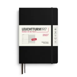 Planer tygodniowy z notatnikiem w linie 2027 - Leuchtturm1917 - Black A5