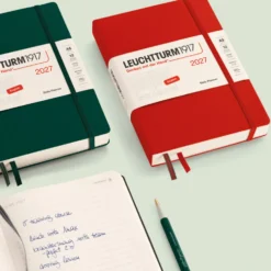 Planer tygodniowy z notatnikiem w linie 2027 - Leuchtturm1917 - Forest Green A5