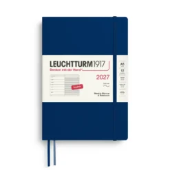 Planer tygodniowy z notatnikiem w linie 2027 - Leuchtturm1917 - Navy A5