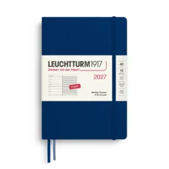 Planer tygodniowy z notatnikiem w linie 2027 - Leuchtturm1917 - Navy A5