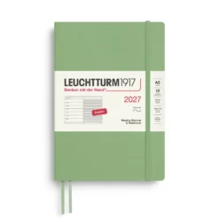 Planer tygodniowy z notatnikiem w linie 2027 - Leuchtturm1917 - Sage A5