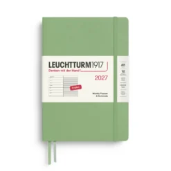 Planer tygodniowy z notatnikiem w linie 2027 - Leuchtturm1917 - Sage A5