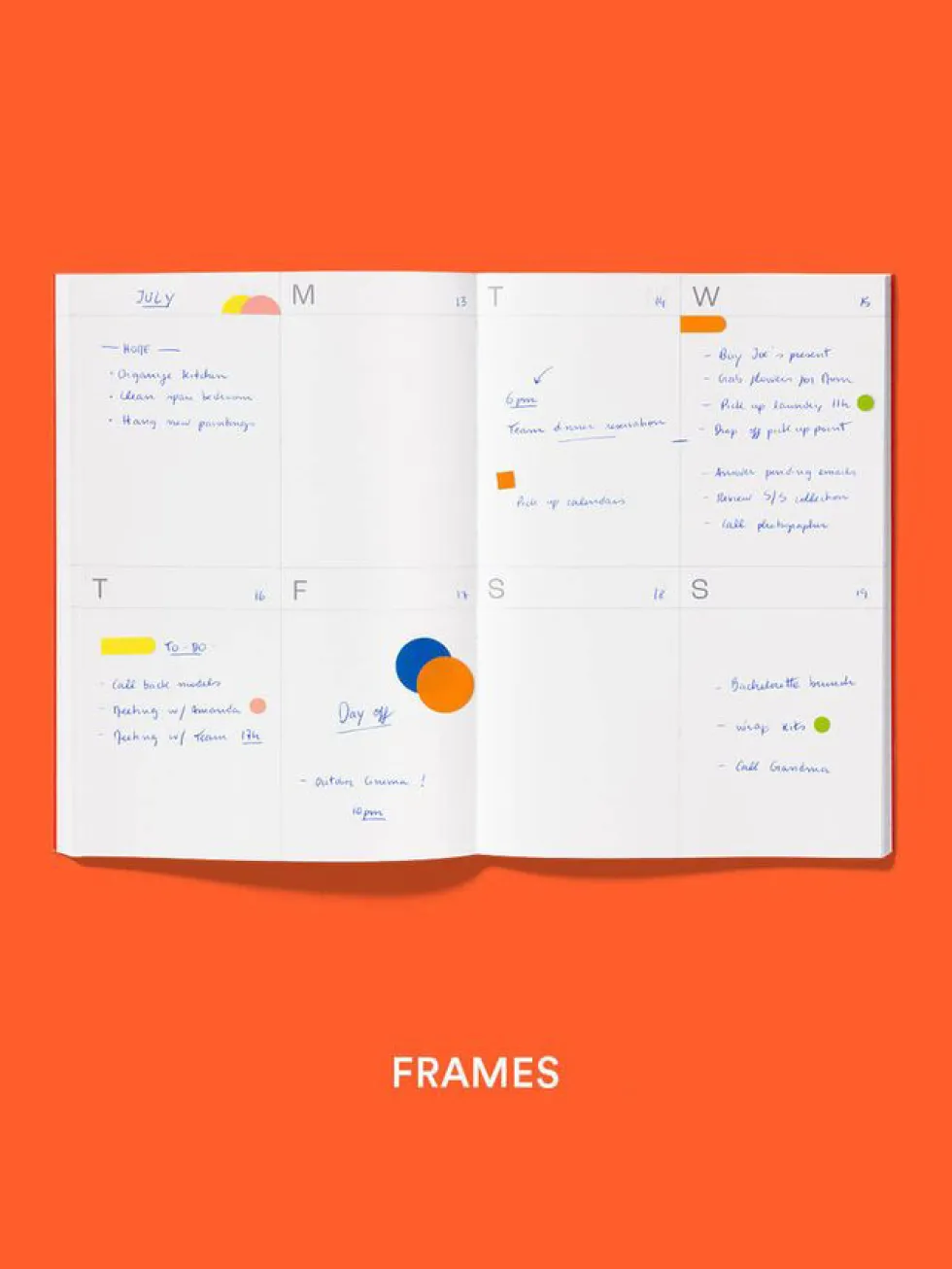 Planner niedatowany Frames A5 - mishmash - Bright Red