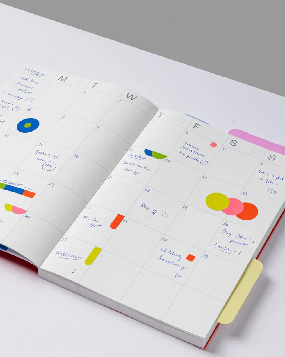 Planner niedatowany Frames A5 - mishmash - Bright Red