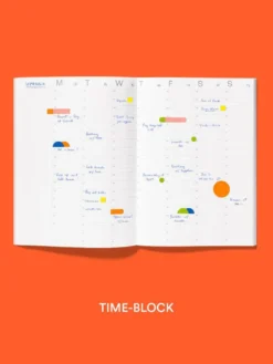 Planner niedatowany Time-block A5 - mishmash - Bright Red