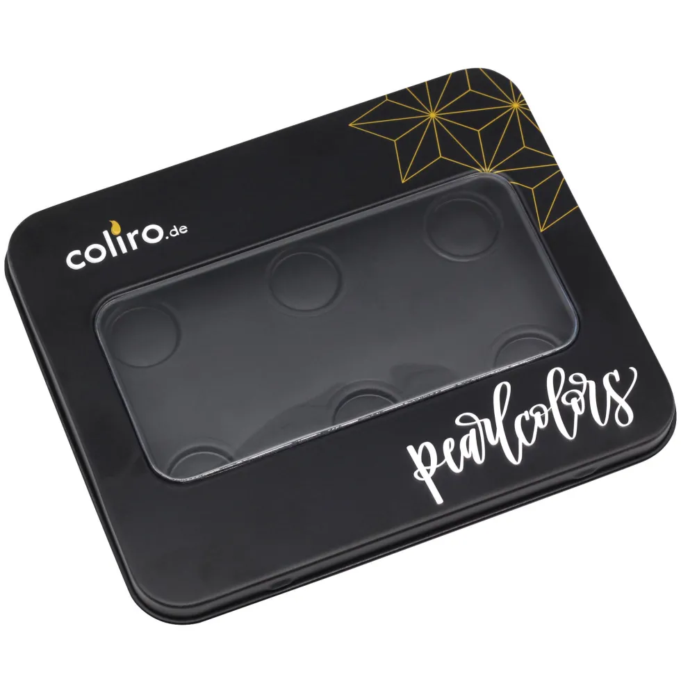Pojemnik metalowy na 6 farb - Coliro Pearl Colors - czarny