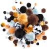 Pompony akrylowe - DpCraft - Animal Prints, 56 szt.