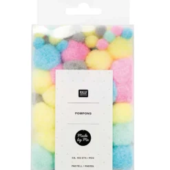 Pompony Pastel - Rico Design - pastelowe, 100 szt.