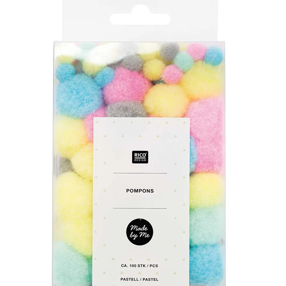Pompony Pastel - Rico Design - pastelowe, 100 szt.