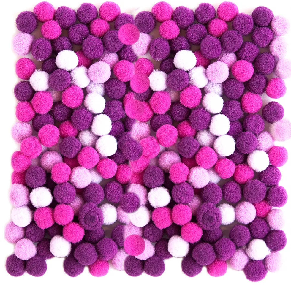 Pompony poliestrowe - DpCraft - fioletowe, 1 cm, 120 szt.