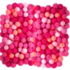 Pompony poliestrowe - DpCraft - różowe, 1 cm, 120 szt.