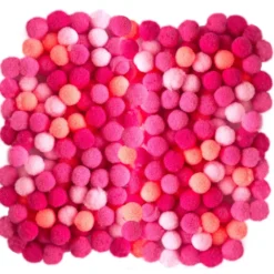 Pompony poliestrowe - DpCraft - różowe, 1 cm, 120 szt.