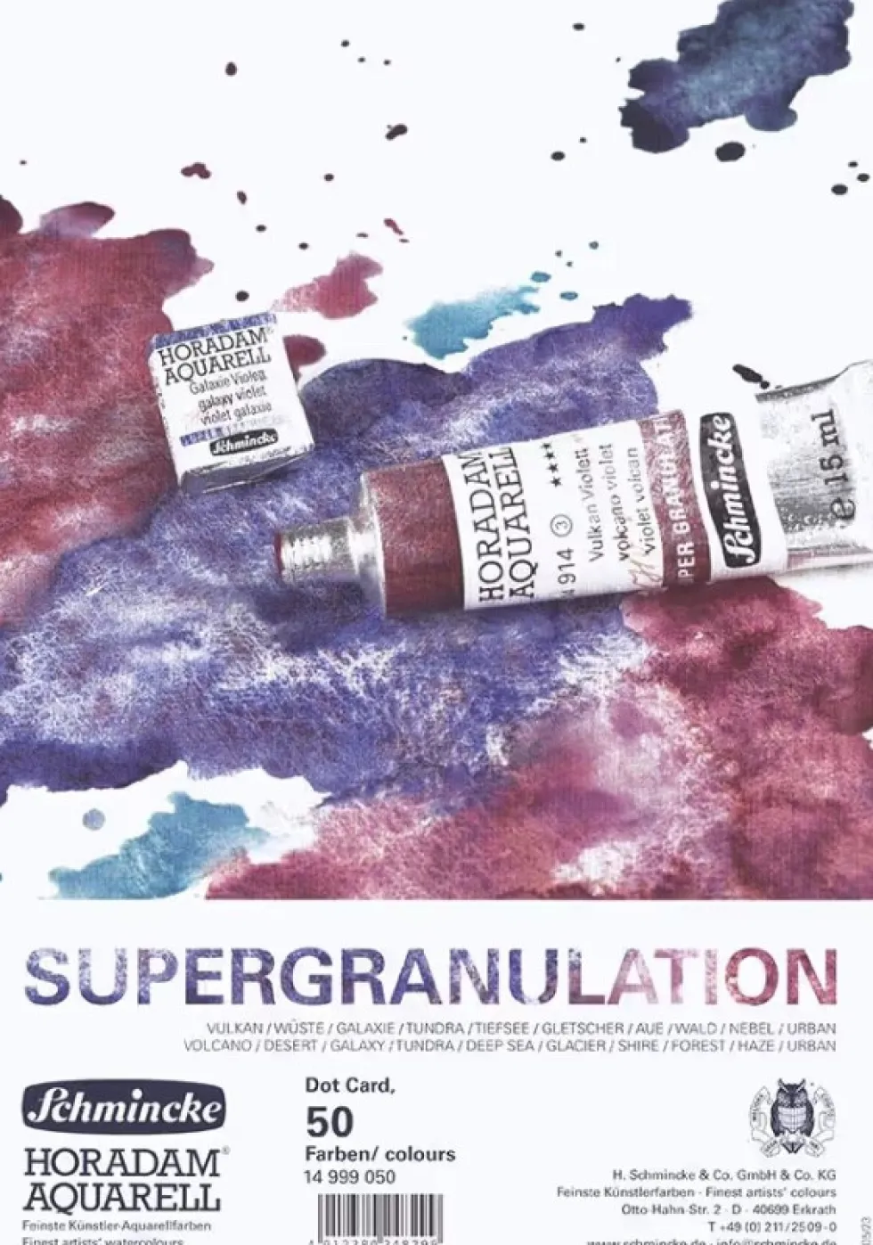 Próbnik farb Dot Card Horadam Aquarell - Schmincke - 50 kolorów supergranulujących