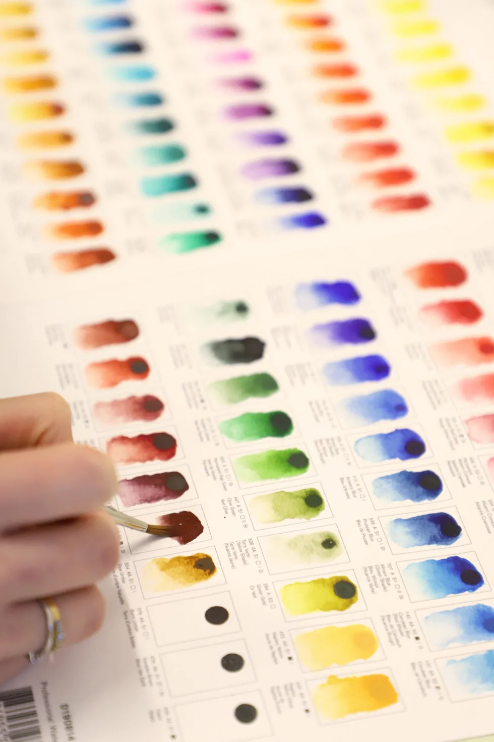 Próbnik farb Dot Card Professional Watercolour - Winsor & Newton - 109 kolorów