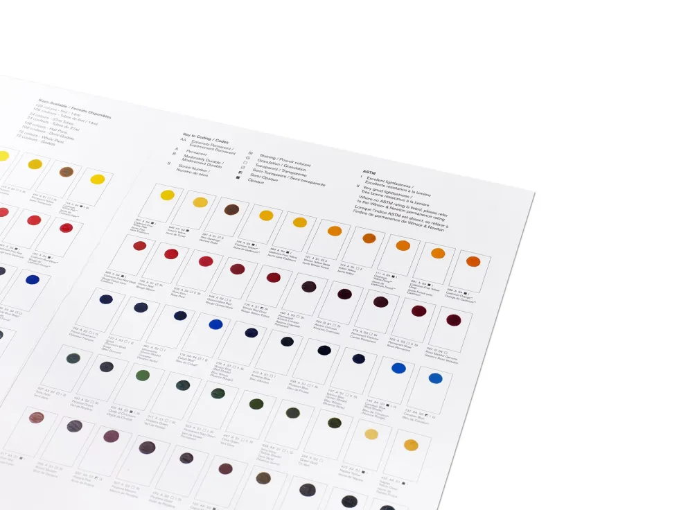 Próbnik farb Dot Card Professional Watercolour - Winsor & Newton - 109 kolorów