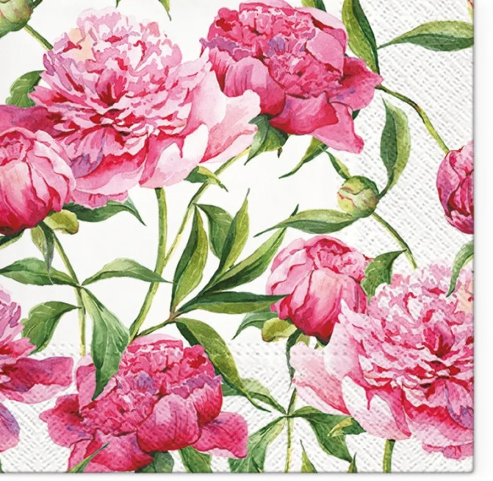 Serwetki ozdobne - Paw - Pink Peonies, 20 szt.