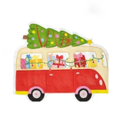 Serwetki papierowe Auto z choinką - 33 x 27,6 cm, 10 szt.