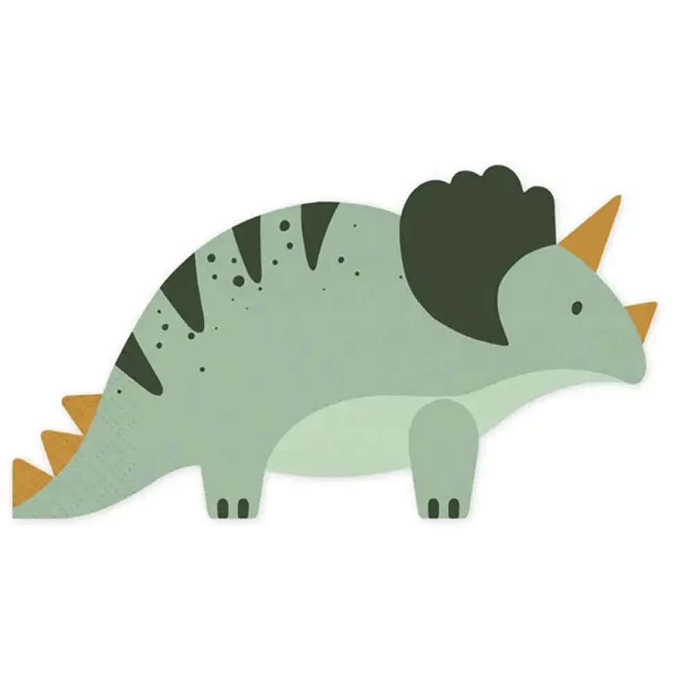 Serwetki papierowe Triceratops - zielone, 10 x 18 cm, 12 szt.