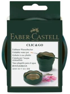 Składany kubek na wodę Click&Go - Faber-Castell - ciemnozielony