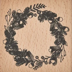 Stempel drewniany Wieniec sosnowy - Rico Design - 7 x 7 cm