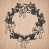 Stempel drewniany Wieniec z kokardkami - Rico Design - 7 x 7 cm