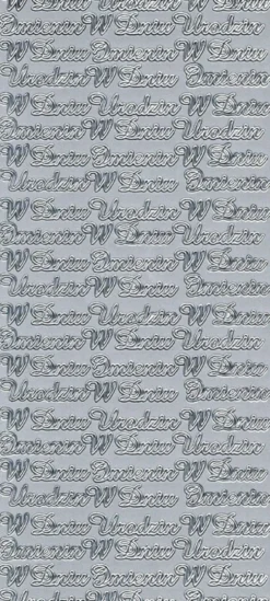 Stickersy, naklejki ażurowe - W Dniu Urodzin, srebrne