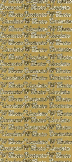 Stickersy, naklejki ażurowe - W Dniu Urodzin, złote