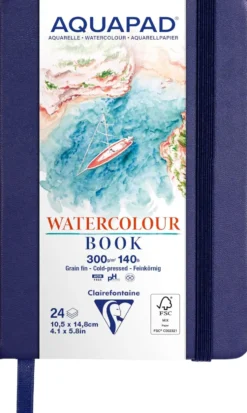 Szkicownik Aquapad Watercolour Book A6 - Clairefontaine - 300 g 24 ark.