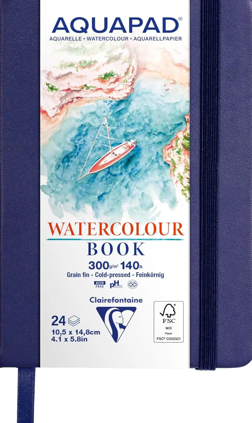 Szkicownik Aquapad Watercolour Book A6 - Clairefontaine - 300 g 24 ark.