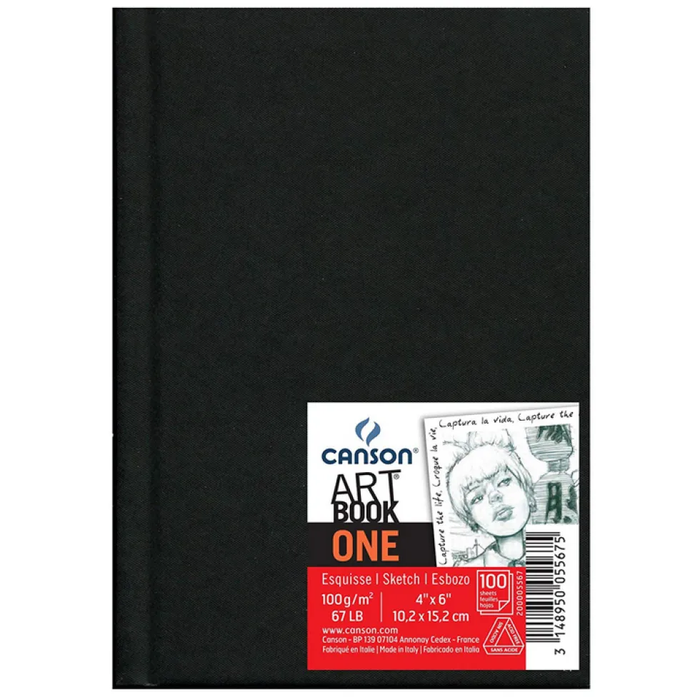 Szkicownik Art Book One 10,2 x 15,2 cm - Canson - czarny, 100 g/m2, 100 ark.