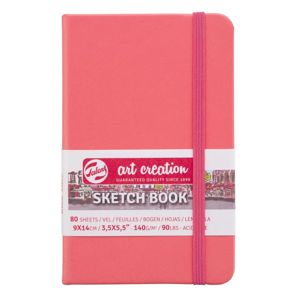 Szkicownik 9 x 14 cm - Talens Art Creation - Coral Red, 140 g, 80 ark.