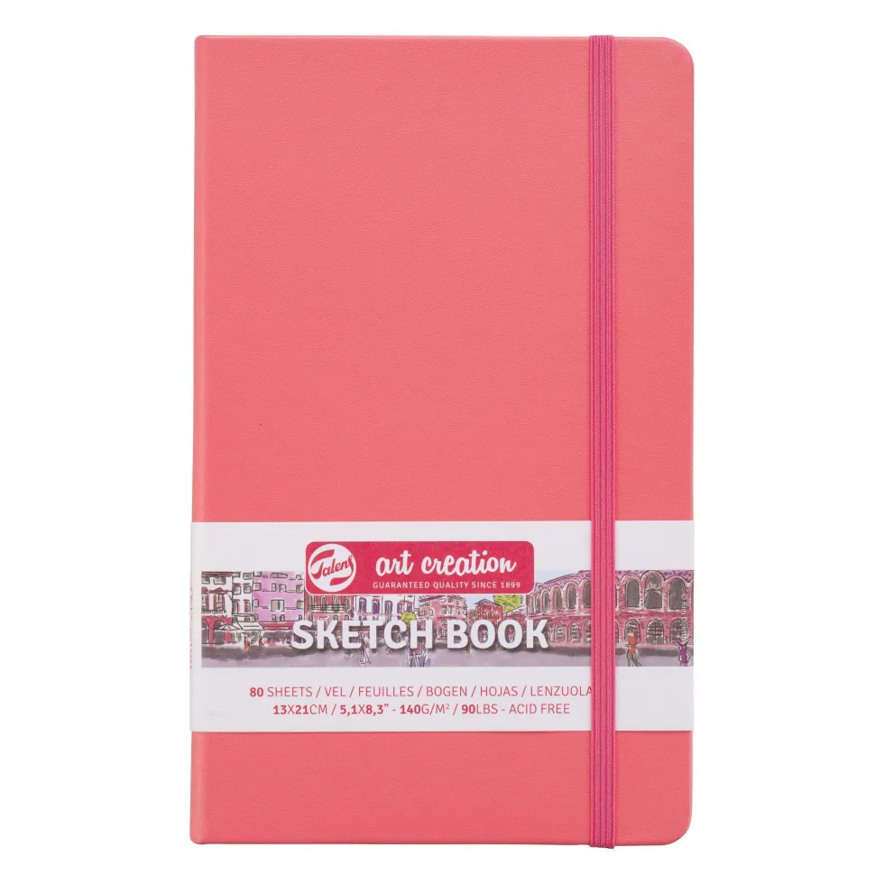 Szkicownik 12 x 12 cm - Talens Art Creation - Coral Red, 140 g, 80 ark.